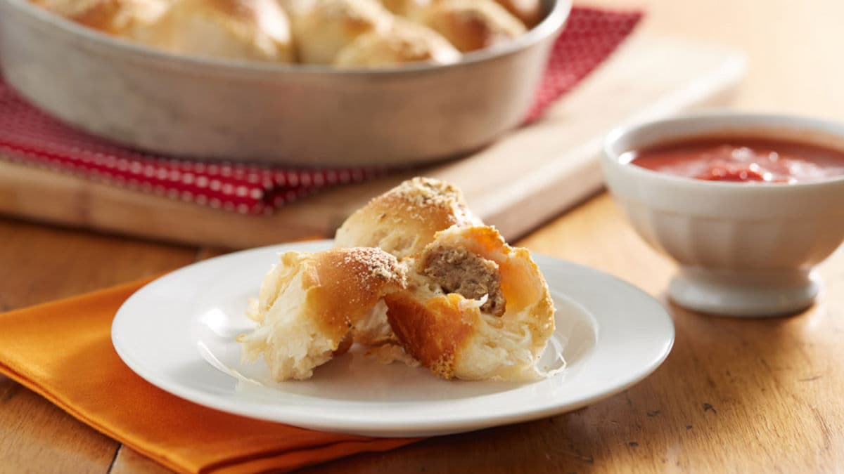 Cheesy Meatball Biscuit Bombs